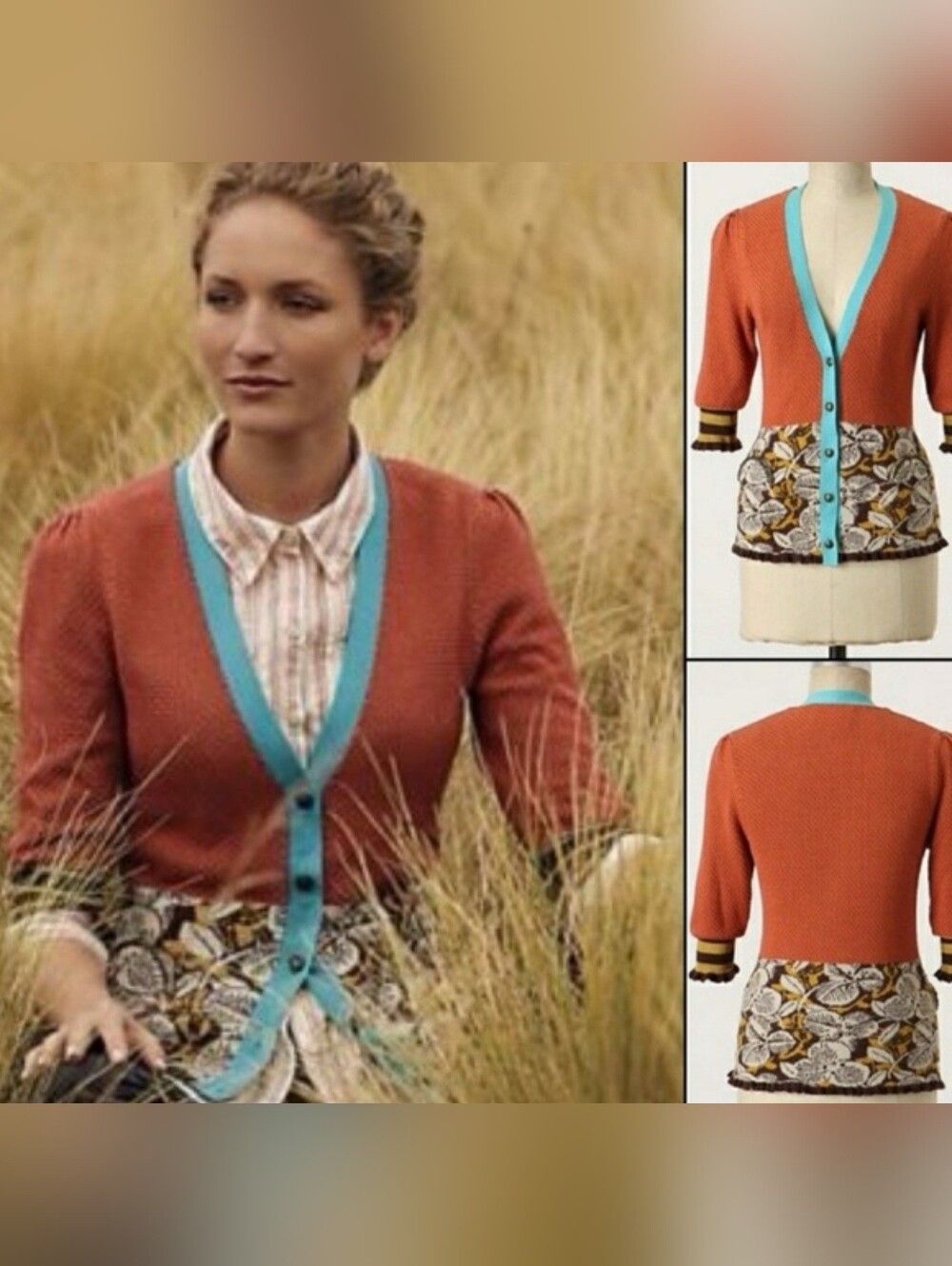 Anthropologie Lia Molly Cardigan Sweater Sz XS With Kiss Lock pockets